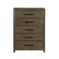 Wyn 52 Inch Tall Dresser Chest 5 Drawers Nickel Handles Walnut Brown By Casagear Home BM314563