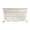 Xeni 66 Inch Wide Dresser 6 Drawers Scrolled Mirror Accent Champagne By Casagear Home BM314565