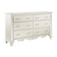 Xeni 66 Inch Wide Dresser, 6 Drawers, Scrolled, Mirror Accent, Champagne By Casagear Home