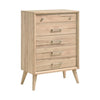 Kali 49 Inch Tall Dresser Chest 5 Drawers Nickel Handles Oak Brown Wood By Casagear Home BM314568