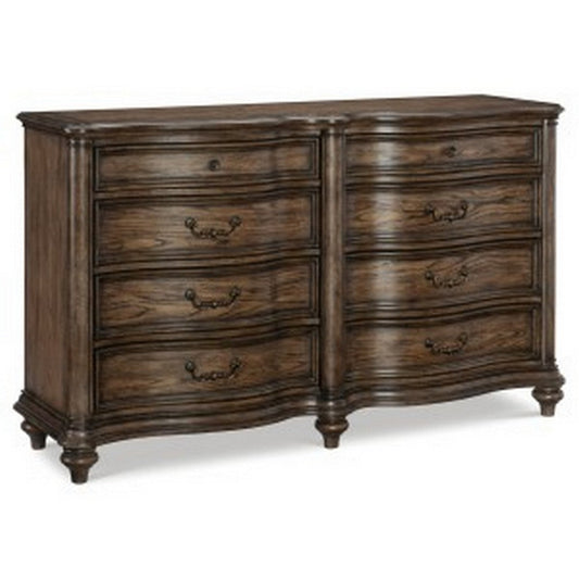 Deborah 68 Inch Dresser, 8 Drawers, Knobs and Drop Handles, Brown Wood By Casagear Home