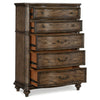 Deborah 56 Inch Tall Dresser Chest 5 Drawers Drop Handles Brown Wood By Casagear Home BM314571