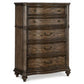 Deborah 56 Inch Tall Dresser Chest, 5 Drawers, Drop Handles, Brown Wood By Casagear Home