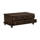 Berey 48 Inch Cocktail Coffee Table 4 Drawers Driftwood Brown Wood By Casagear Home BM314572