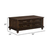 Berey 48 Inch Cocktail Coffee Table 4 Drawers Driftwood Brown Wood By Casagear Home BM314572