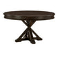 Berey 54 Inch Dining Table, Round 4 Seater, Driftwood Brown Wood Finish By Casagear Home