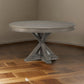 Berey 54 Inch Dining Table, Round 4 Seater, Driftwood Brown Gray Finish By Casagear Home