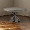 Berey 54 Inch Dining Table, Round 4 Seater, Driftwood Brown Gray Finish By Casagear Home