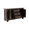 Hilton 66 Inch Buffet Console 3 Drawers 2 Cabinets Cherry Brown and Gold By Casagear Home BM314579