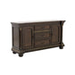 Hilton 66 Inch Buffet Console, 3 Drawers, 2 Cabinets, Cherry Brown and Gold By Casagear Home