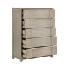 Owen 54 Inch Tall Dresser Chest 5 Drawers Pewter Handles Light Beige Wood By Casagear Home BM314582