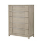 Owen 54 Inch Tall Dresser Chest 5 Drawers Pewter Handles Light Beige Wood By Casagear Home BM314582