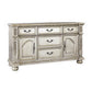 Lumi 66 Inch Buffet Console, 5 Drawers, 2 Cabinets, Platinum Gold Wood By Casagear Home