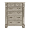 Lumi 55 Inch Tall Dresser Chest 5 Drawers Drop Handles Platinum Gold By Casagear Home BM314587