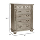 Lumi 55 Inch Tall Dresser Chest 5 Drawers Drop Handles Platinum Gold By Casagear Home BM314587