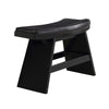 Elsaa 31 Inch Bar Height Bench Black Faux Leather Upholstery Solid Wood By Casagear Home BM314589