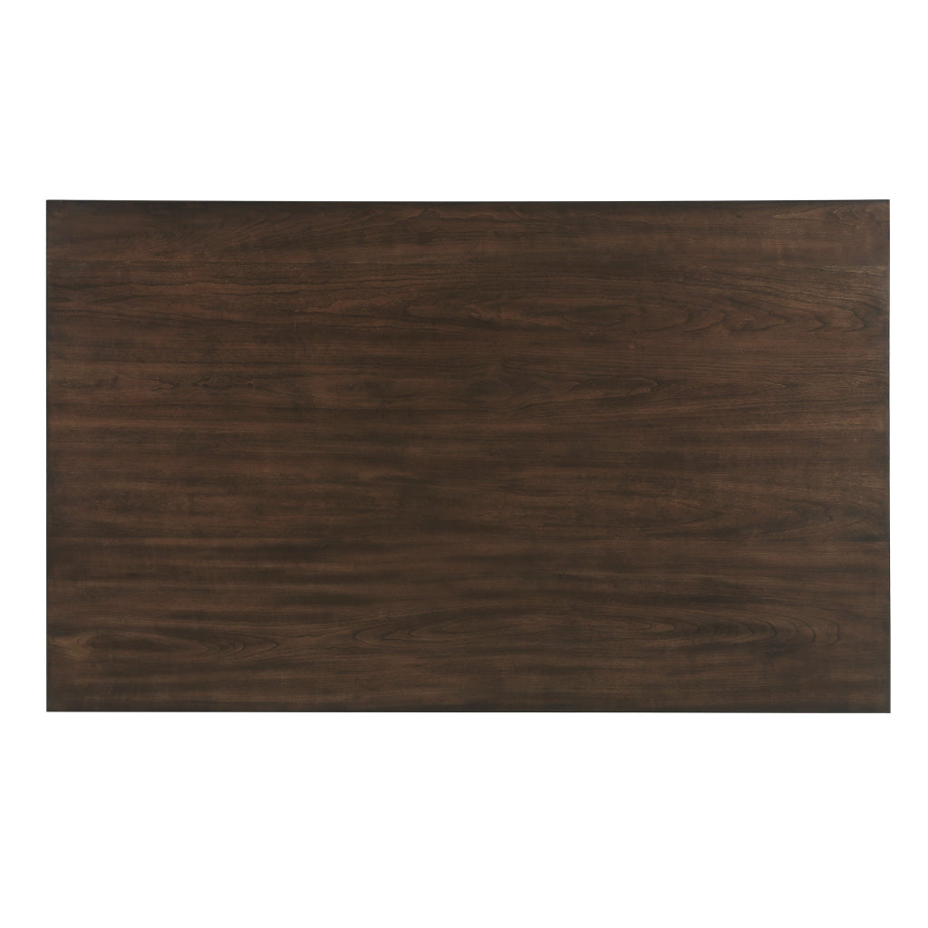 Humpty 60 Inch Dining Table Rectangular Top 2 Drawers Cherry Brown Wood By Casagear Home BM314592