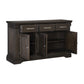 Ruth 60 Inch Sideboard Server Buffet 3 Drawer 3 Cabinet Rustic Brown Wood By Casagear Home BM314594