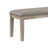 Ruth 64 Inch Bench Nailhead Trim Polyester Upholstery Gray Solid Wood By Casagear Home BM314596