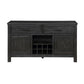 Lory 54 Inch Sideboard Server Buffet 2 Drawers Cabinets Wine Rack Black By Casagear Home BM314597