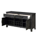 Lory 54 Inch Sideboard Server Buffet 2 Drawers Cabinets Wine Rack Black By Casagear Home BM314597