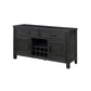 Lory 54 Inch Sideboard Server Buffet 2 Drawers Cabinets Wine Rack Black By Casagear Home BM314597