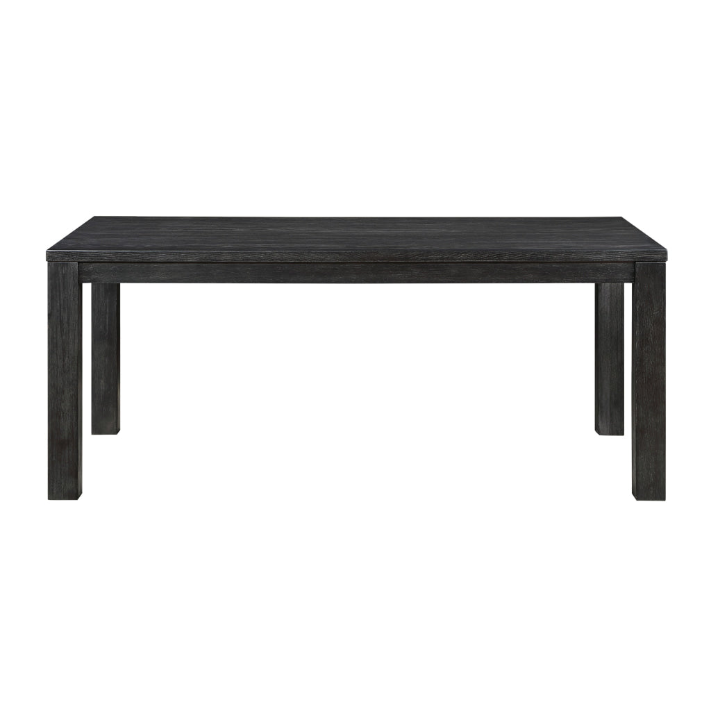 Lory 72 Inch Dining Table Rectangular Top 6 Seater Black Solid Wood By Casagear Home BM314598