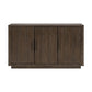 Olia 60 Inch Sideboard Buffet Server 3 Cabinets Adjustable Shelves Brown By Casagear Home BM314603