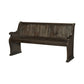 Vill 67 Inch Bench Curved Arms and Backrest Brown Solid Wood Frame By Casagear Home BM314604