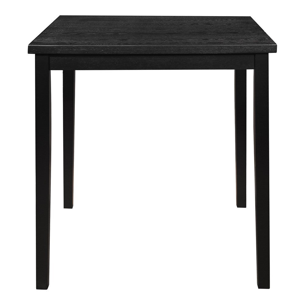 Rina 36 Inch Counter Height Table 4 Seater Square Top Black Solid Wood By Casagear Home BM314609