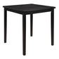 Rina 36 Inch Counter Height Table, 4 Seater Square Top, Black Solid Wood By Casagear Home