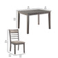 Owen 5 Piece Dining Set with Table and 4 Chairs Brown Polyester Gray Wood By Casagear Home BM314611