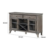 Amy 54 Inch Sideboard Buffet Server Cabinet 2 Doors Wine Rack Brown Gray By Casagear Home BM314613