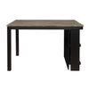 Tim 60 Inch Counter Height Table 2 Built in Shelves Gray Black Wood By Casagear Home BM314616