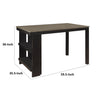 Tim 60 Inch Counter Height Table 2 Built in Shelves Gray Black Wood By Casagear Home BM314616