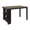 Tim 60 Inch Counter Height Table 2 Built in Shelves Gray Black Wood By Casagear Home BM314616