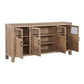 Deen 75 Inch Sideboard Buffet Server 3 Cabinets 4 Doors Brown Wood By Casagear Home BM314618