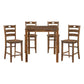 Tori 5 Piece Counter Height Dining Set Square Table and 4 Chairs Brown By Casagear Home BM314619