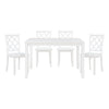 Oria 5 Piece Dining Set with Table 4 Lattice Back Chairs White Solid Wood By Casagear Home BM314620