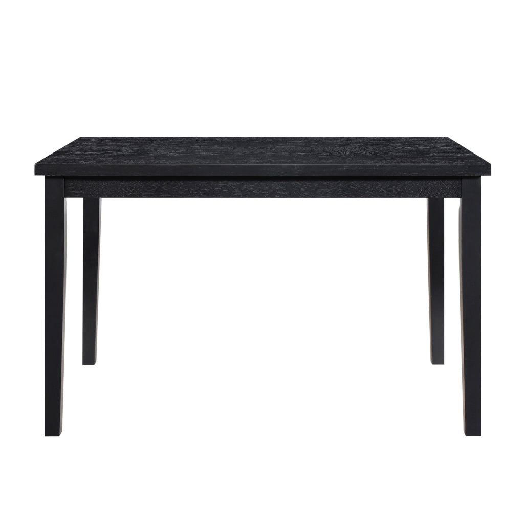 Andy 48 Inch Dining Table 4 Seater Rectangular Top Black Solid Wood By Casagear Home BM314623