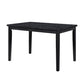 Andy 48 Inch Dining Table 4 Seater Rectangular Top Black Solid Wood By Casagear Home BM314623