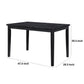 Andy 48 Inch Dining Table 4 Seater Rectangular Top Black Solid Wood By Casagear Home BM314623