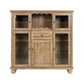 Tia 54 Inch Large Accent Cabinet Wine Rack Drawer 1 Shelf Wheat Brown By Casagear Home BM314624