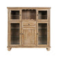 Tia 54 Inch Large Accent Cabinet Wine Rack Drawer 1 Shelf Wheat Brown By Casagear Home BM314624