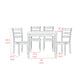 Isa 5 Piece Dining Set Square Top 4 Slat Back Chairs Brown Solid Wood By Casagear Home BM314628