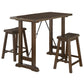 Neil 3 Piece Counter Height Set 1 Table 2 Stools Cherry Brown Solid Wood By Casagear Home BM314629