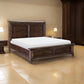 Amey Queen Size Bed, Rustic Style Panel Headboard, 2 Storage Drawers, Brown By Casagear Home