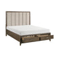 Wyn Queen Platform Bed Chenille Channel Tufted Upholstery Walnut Brown By Casagear Home BM314633