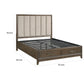 Wyn Queen Platform Bed Chenille Channel Tufted Upholstery Walnut Brown By Casagear Home BM314633