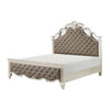 Xeni Queen Bed Button Tufted Vegan Faux Leather Upholstery Champagne By Casagear Home BM314634